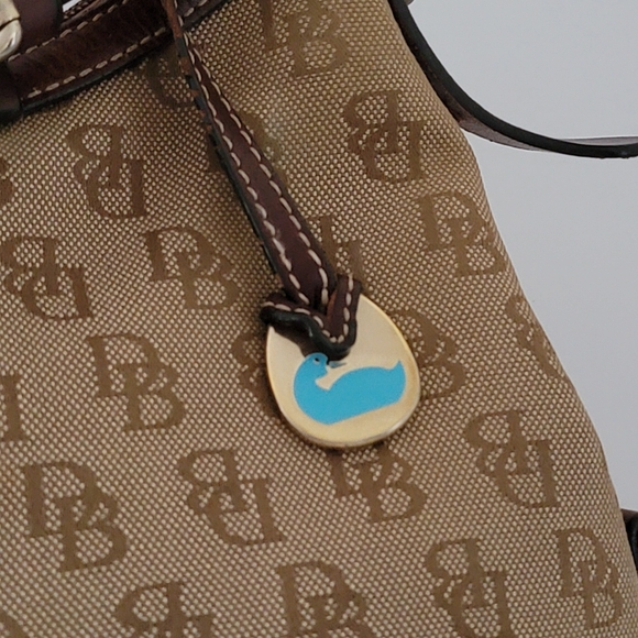 Dooney & Bourke Brown Logo Gretta Slouch Shoulder Bag Purse Vintage - Picture 3 of 16